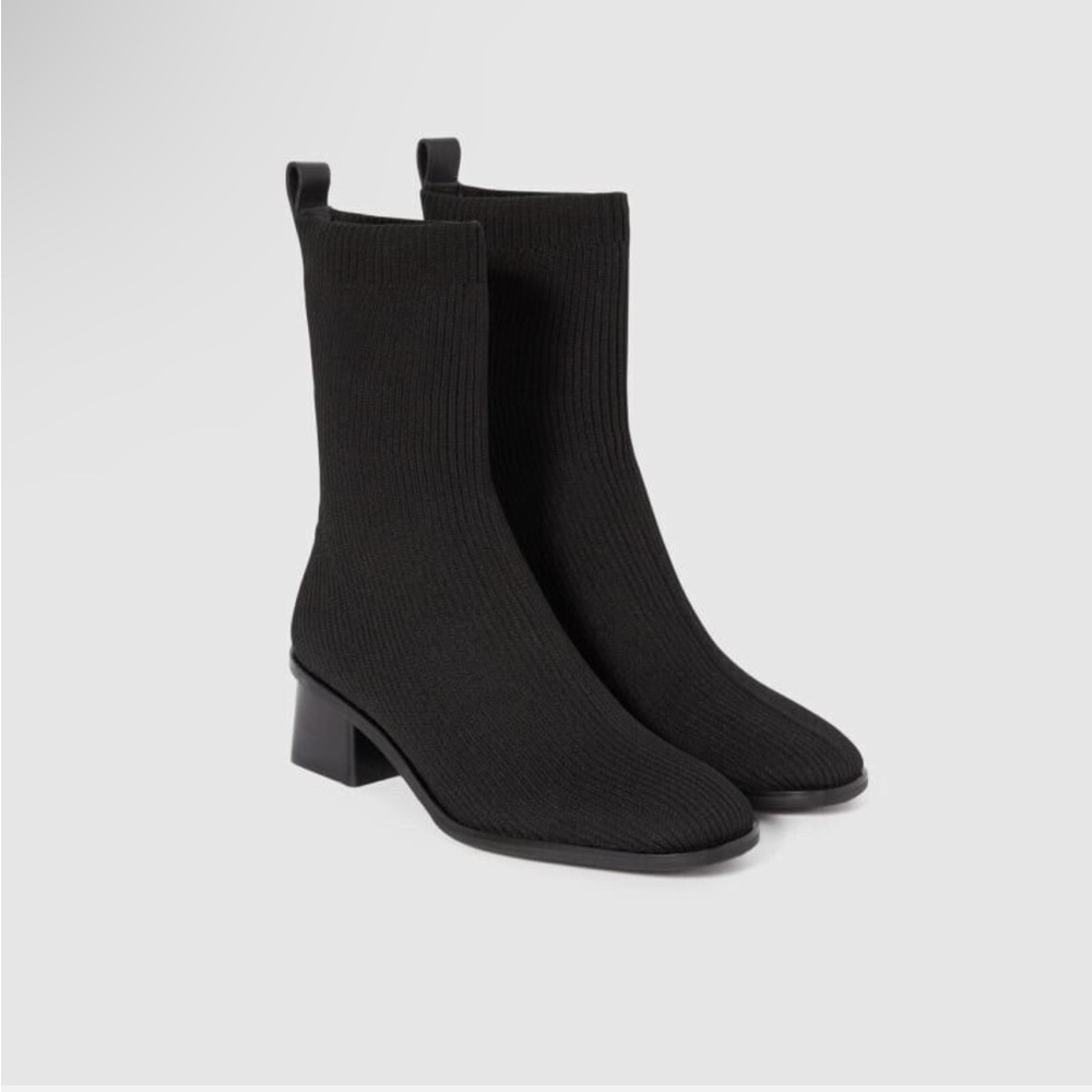 Everlane High Ankle Glove Knit Heeled Boots